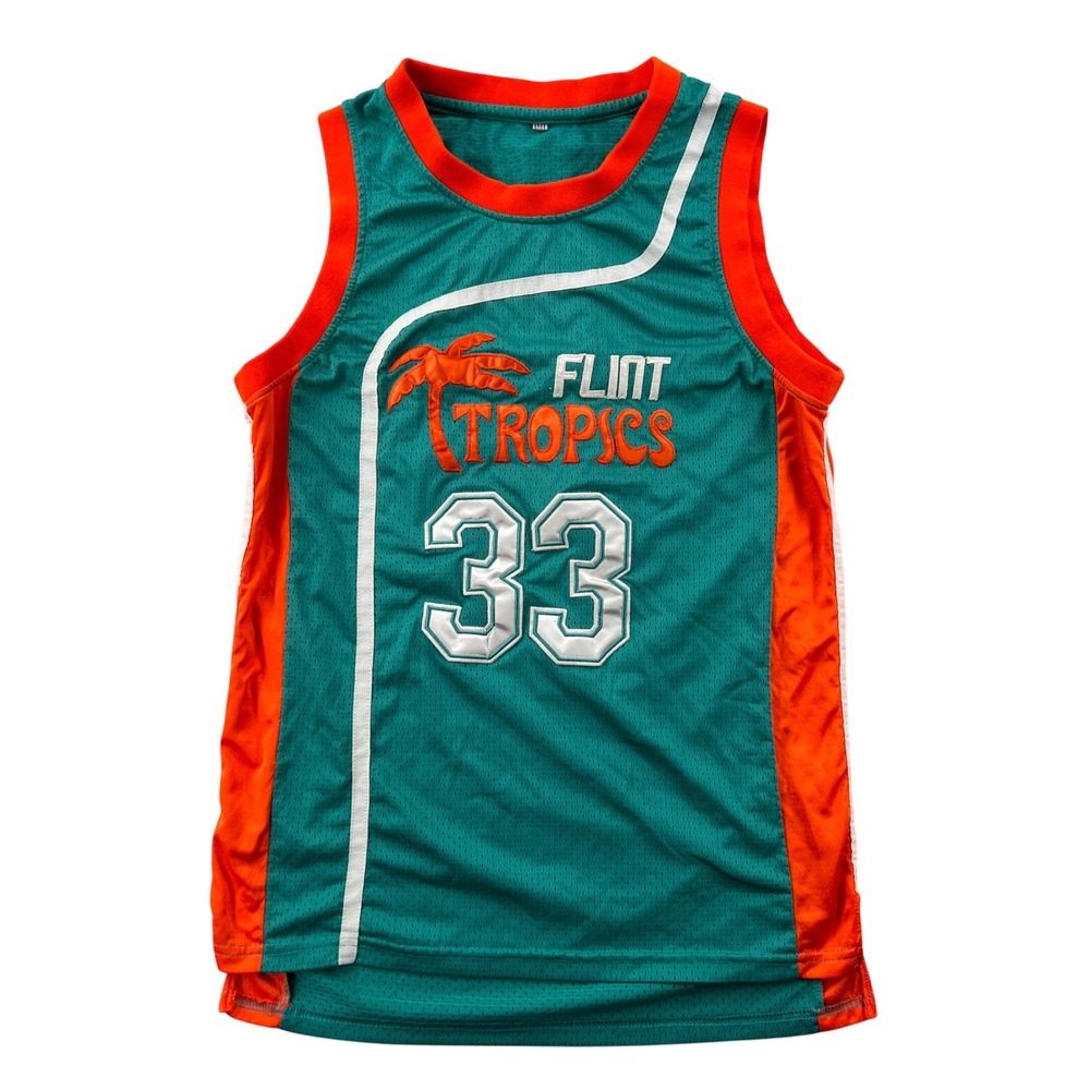 Semi-Pro Flint Tropics Jackie‎ Moon #33 Basketball Jersey Men M Green Farrell